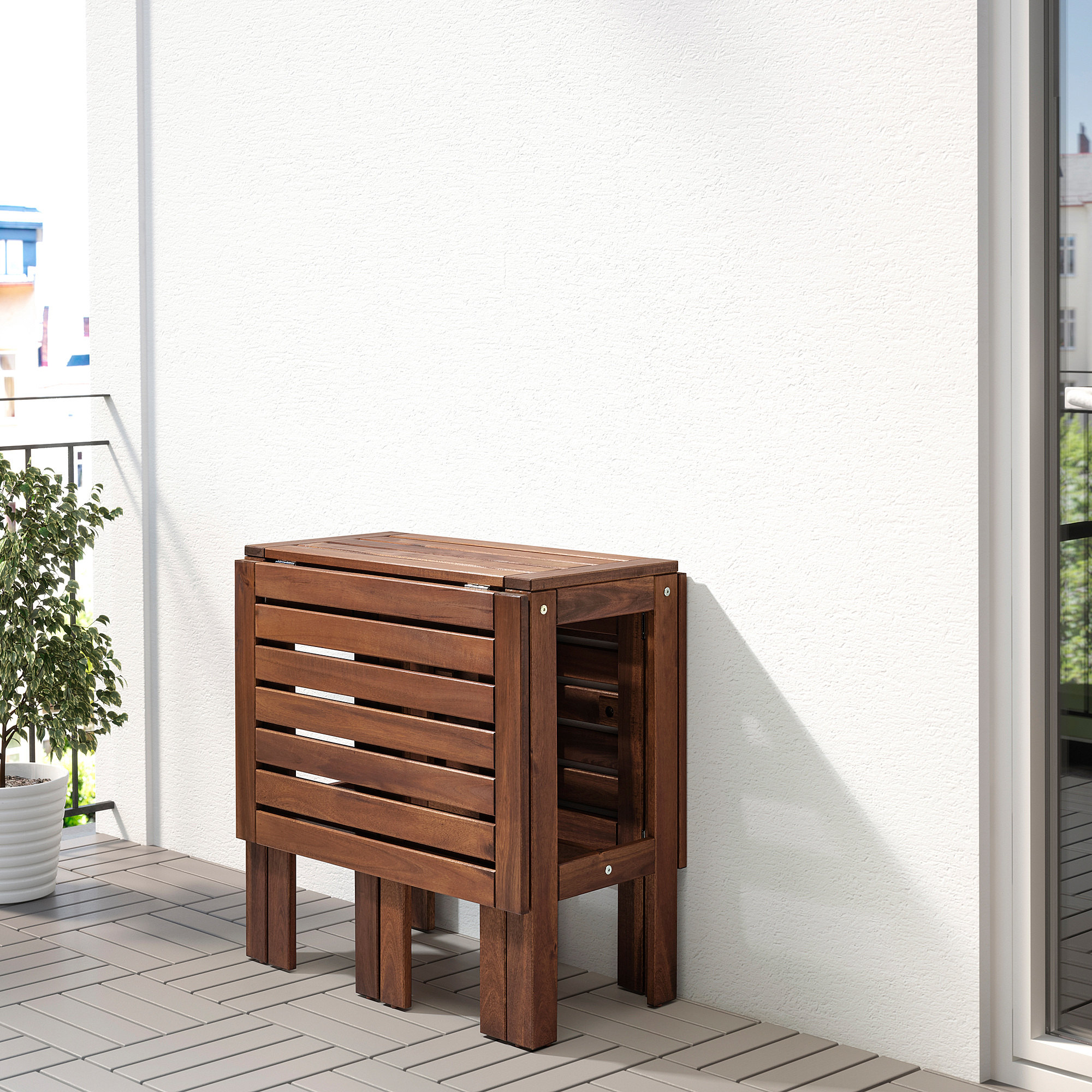 ÄPPLARÖ 戶外折疊桌, 棕色 IKEA 線上購物