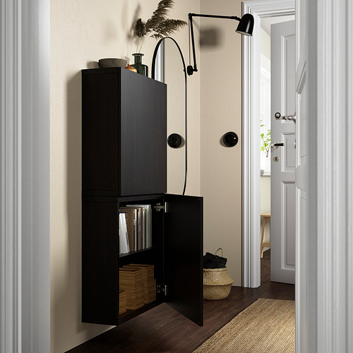 BESTÅ - wall cabinet with 2 doors, black-brown/Lappviken black-brown | IKEA Taiwan Online - PE824075_S4