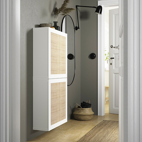 BESTÅ - wall cabinet with 2 doors, white Studsviken/white woven poplar | IKEA Taiwan Online - PE824114_S4