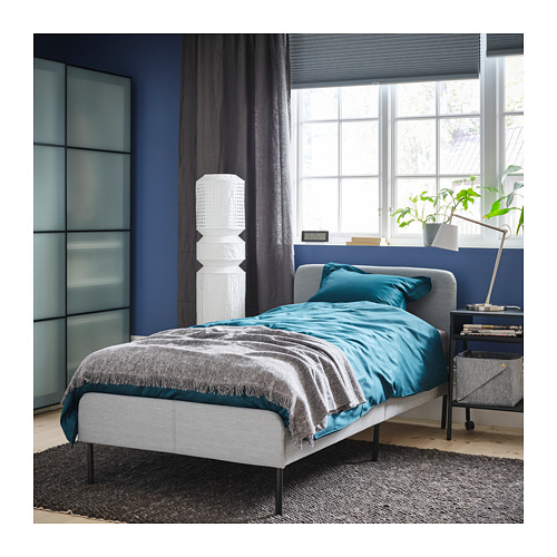 SLATTUM - 單人軟墊式床框, 淺灰色, 附床底板條底座 | IKEA 線上購物 - PH165825_S4