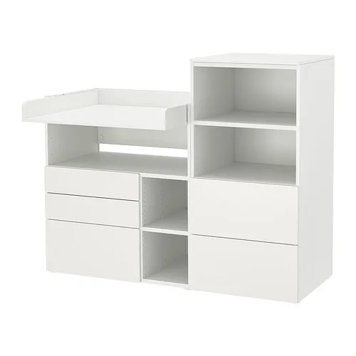 SMÅSTAD/PLATSA - 嬰兒尿布更換桌, 白色 白色/附書櫃, 150x79x123 公分 | IKEA 線上購物 - PE866064_S4