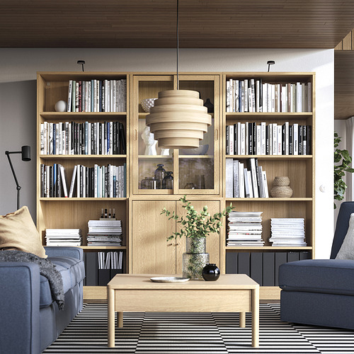 TONSTAD storage comb w sliding glass doors