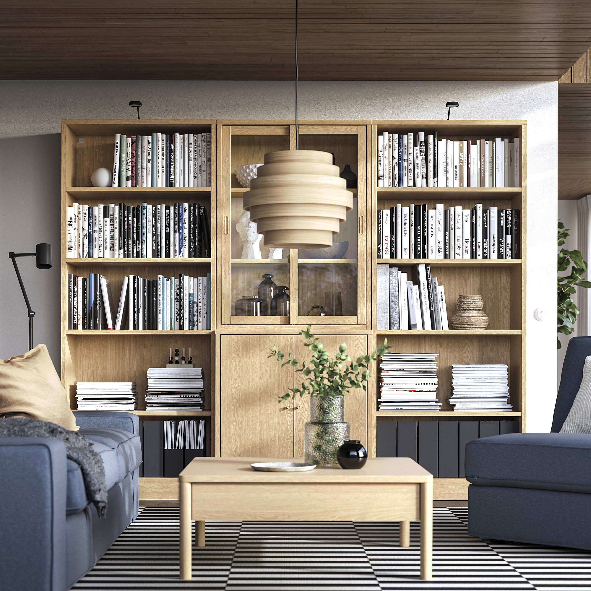 TONSTAD storage comb w sliding glass doors