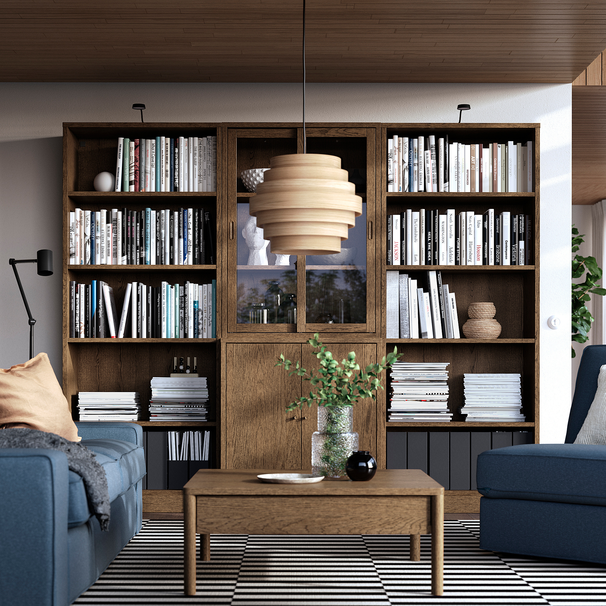 TONSTAD storage comb w sliding glass doors