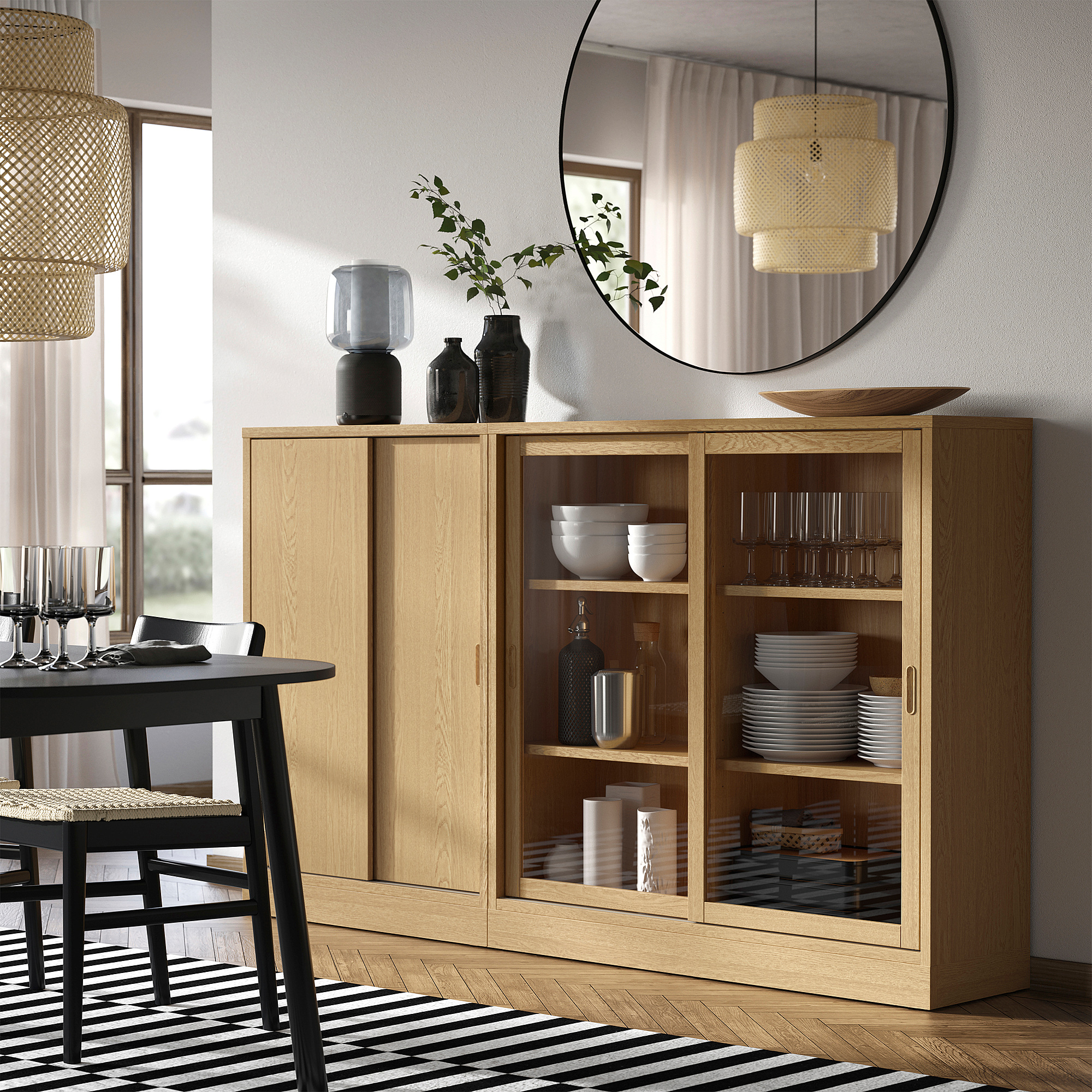 TONSTAD storage combination w sliding doors