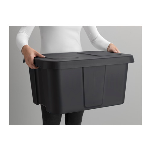 KLÄMTARE - box with lid, in/outdoor, dark grey | IKEA Taiwan Online - PE564176_S4