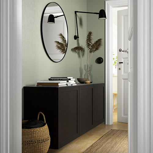 BESTÅ - wall-mounted cabinet combination, black-brown/Hanviken black-brown | IKEA Taiwan Online - PE824153_S4