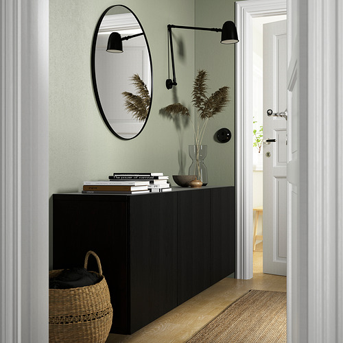 BESTÅ - wall-mounted cabinet combination, black-brown/Timmerviken black | IKEA Taiwan Online - PE824163_S4