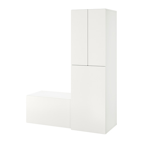 SMÅSTAD - wardrobe with pull-out unit, white white/with storage bench | IKEA Taiwan Online - PE866115_S4