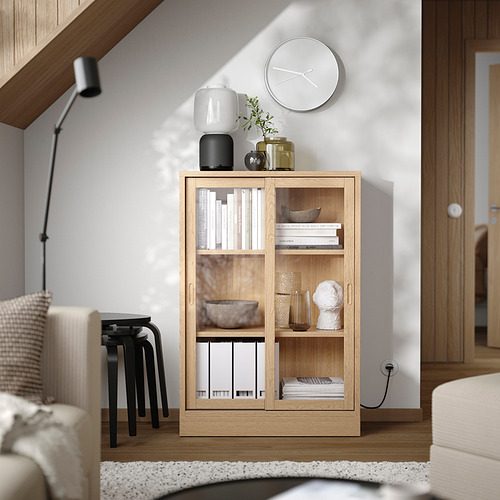TONSTAD cabinet with sliding glass doors