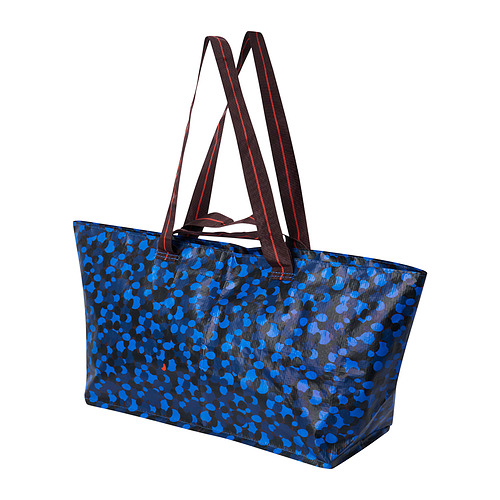 SPJUTSÖ - carrier bag, blue patterned, 18x45x28 cm/22 l | IKEA Taiwan Online - E1006955_S4