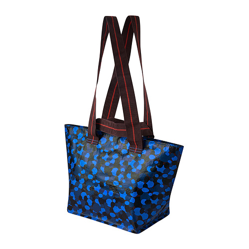 SPJUTSÖ - carrier bag, blue patterned, 22x22x15 cm/7 l | IKEA Taiwan Online - E1006957_S4