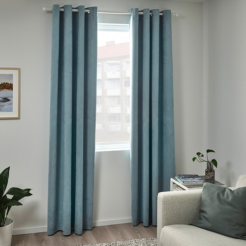 BIRTNA - 遮光窗簾 2件裝, 淺土耳其藍灰色 | IKEA 線上購物 - PE824259_S4