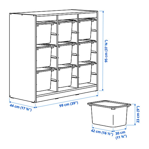 TROFAST storage combination with boxes