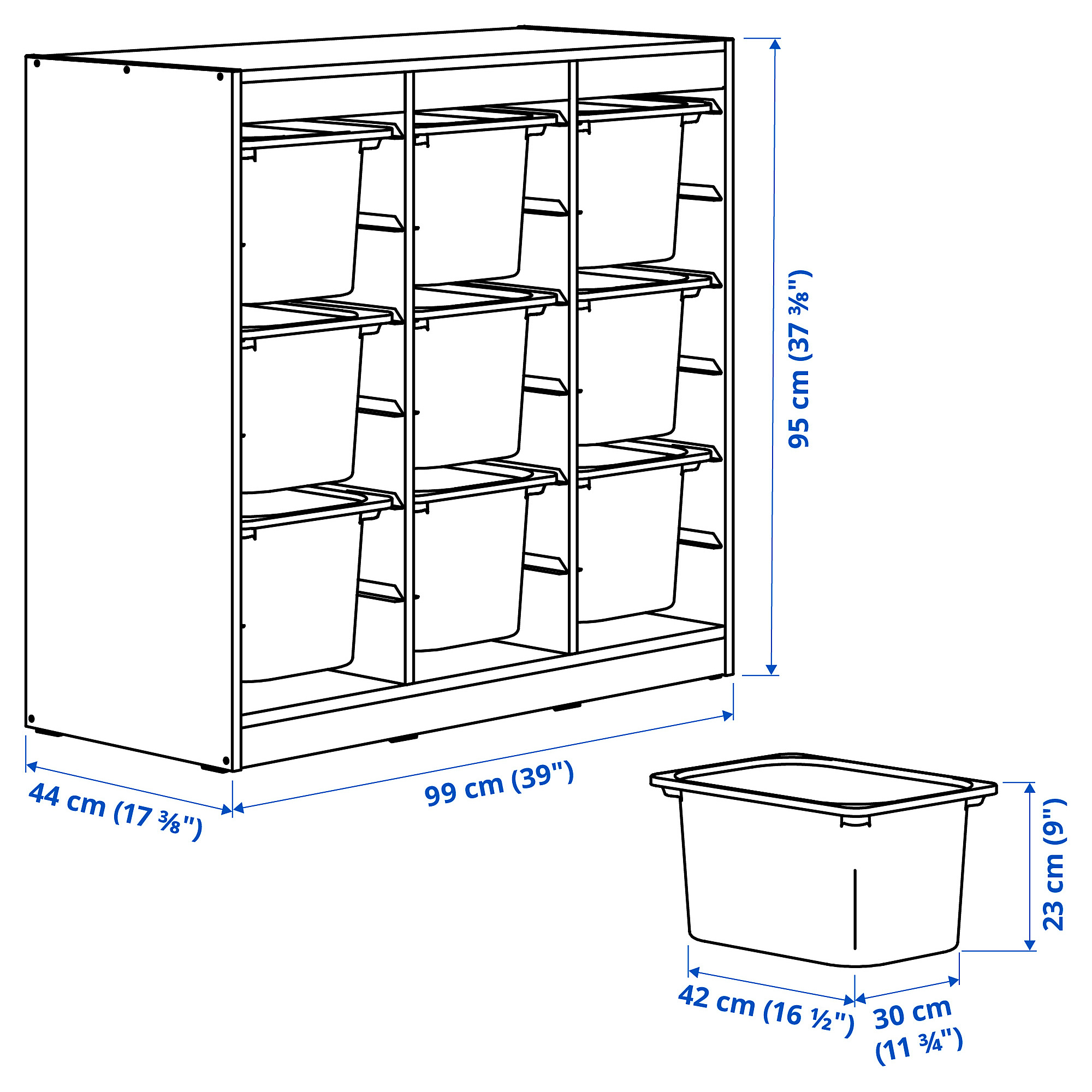 TROFAST storage combination with boxes