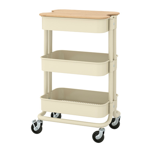 RÅSKOG/NORRÅVA - trolley with lid, beige, 28x38x62 cm | IKEA Taiwan Online - E1006981_S4