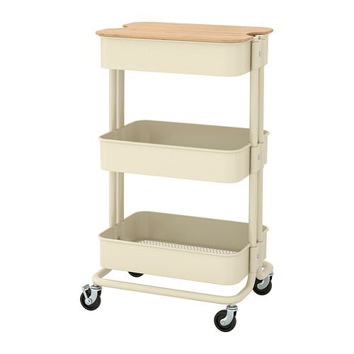 RÅSKOG/NORRÅVA - trolley with lid, beige, 35x45x77 cm | IKEA Taiwan Online - E1006984_S4