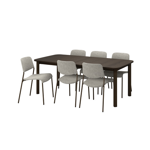 UDMUND/STRANDTORP - table and 6 chairs, brown/Viarp beige/brown | IKEA Taiwan Online - PE824299_S4