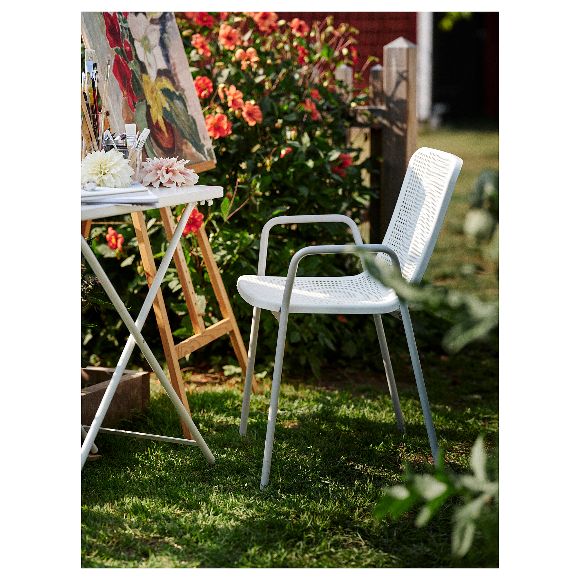 TORPARÖ chair with armrests, outdoor