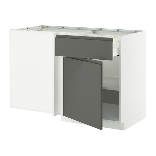 METOD/MAXIMERA 轉角底櫃附抽屜和層架