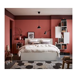 MALM - bed frame, high, white stained oak veneer/Lönset | IKEA Taiwan Online - PE698416_S3