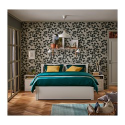 SONGESAND - bed frame with 4 storage boxes, brown/Lönset | IKEA Taiwan Online - PE699026_S3