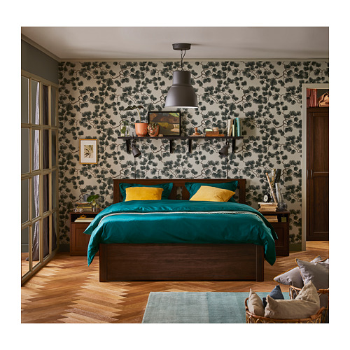 SONGESAND - 雙人床框, 棕色, 附LÖNSET床底板條 | IKEA 線上購物 - PH162917_S4