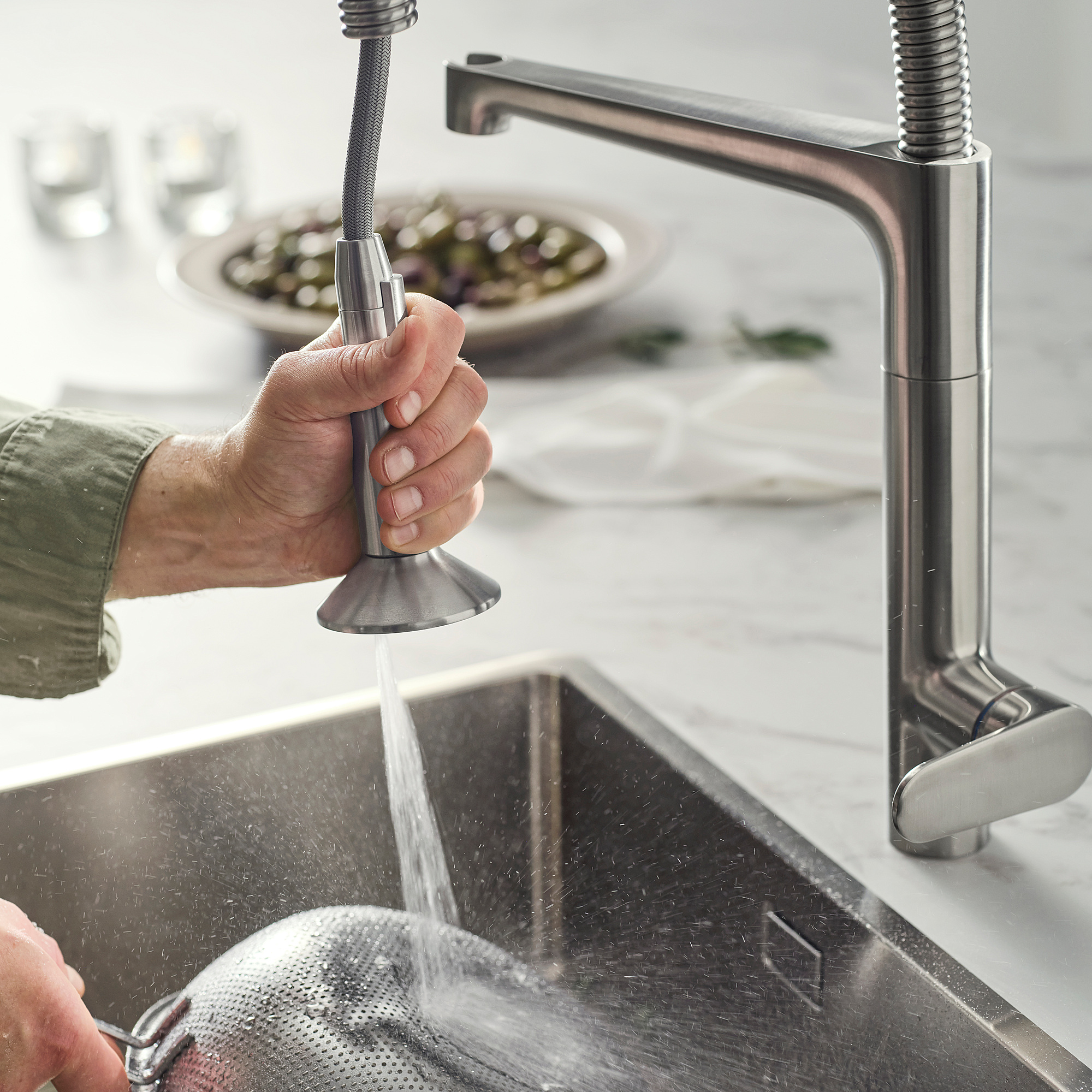 MAJSJÖN kitchen mixer tap pull down w spray
