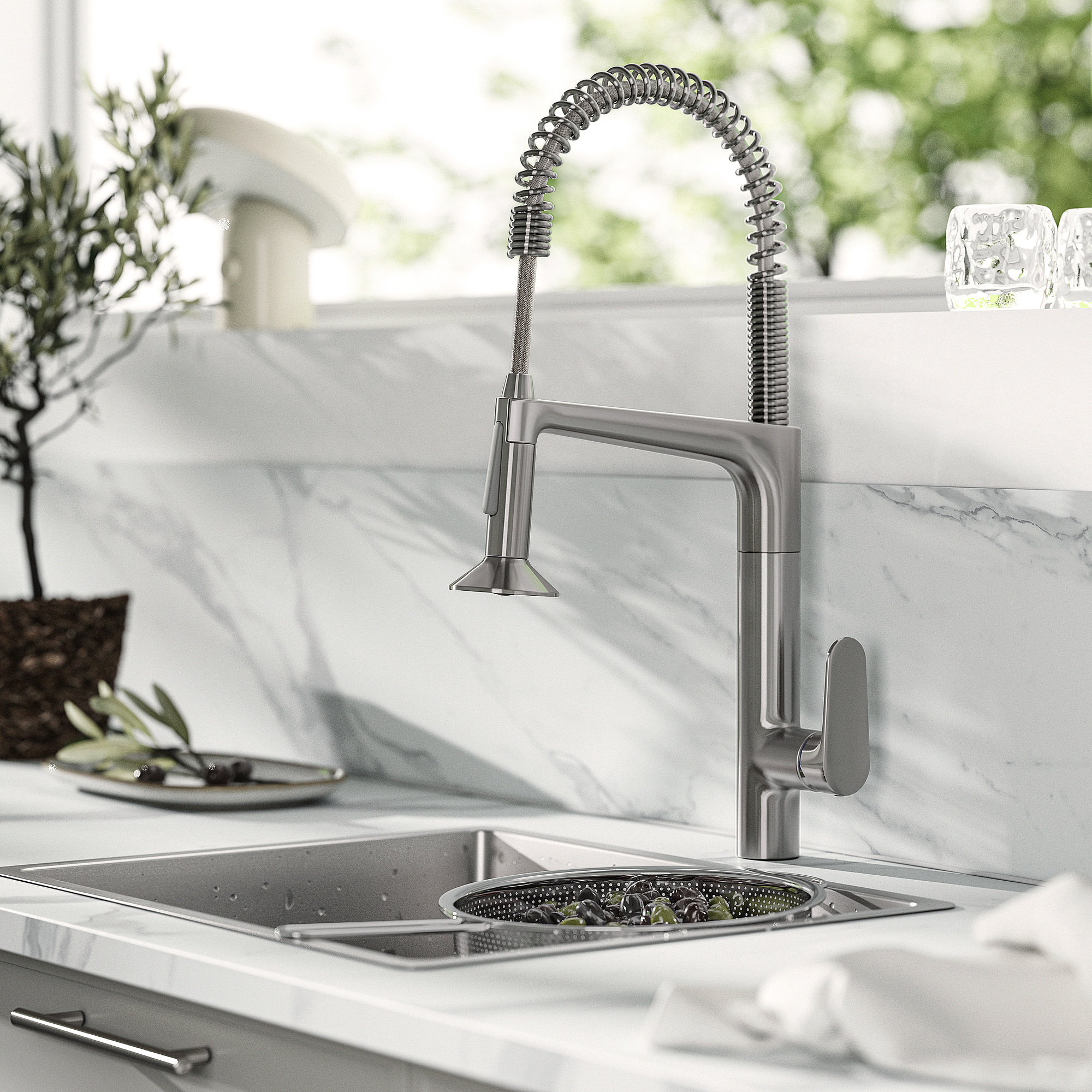 MAJSJÖN kitchen mixer tap pull down w spray