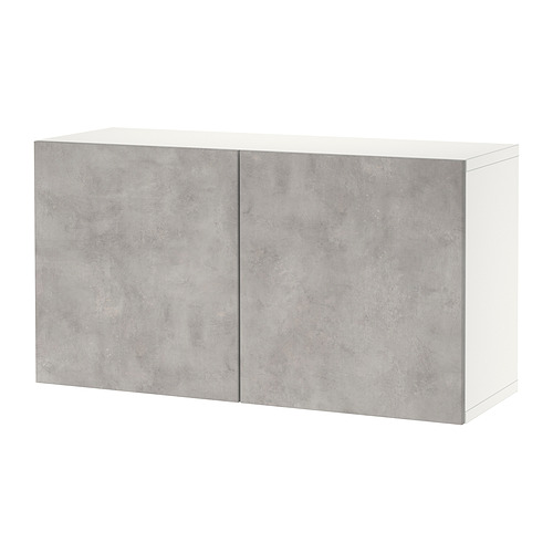 BESTÅ - wall-mounted cabinet combination, white Kallviken/light grey concrete effect | IKEA Taiwan Online - PE824450_S4