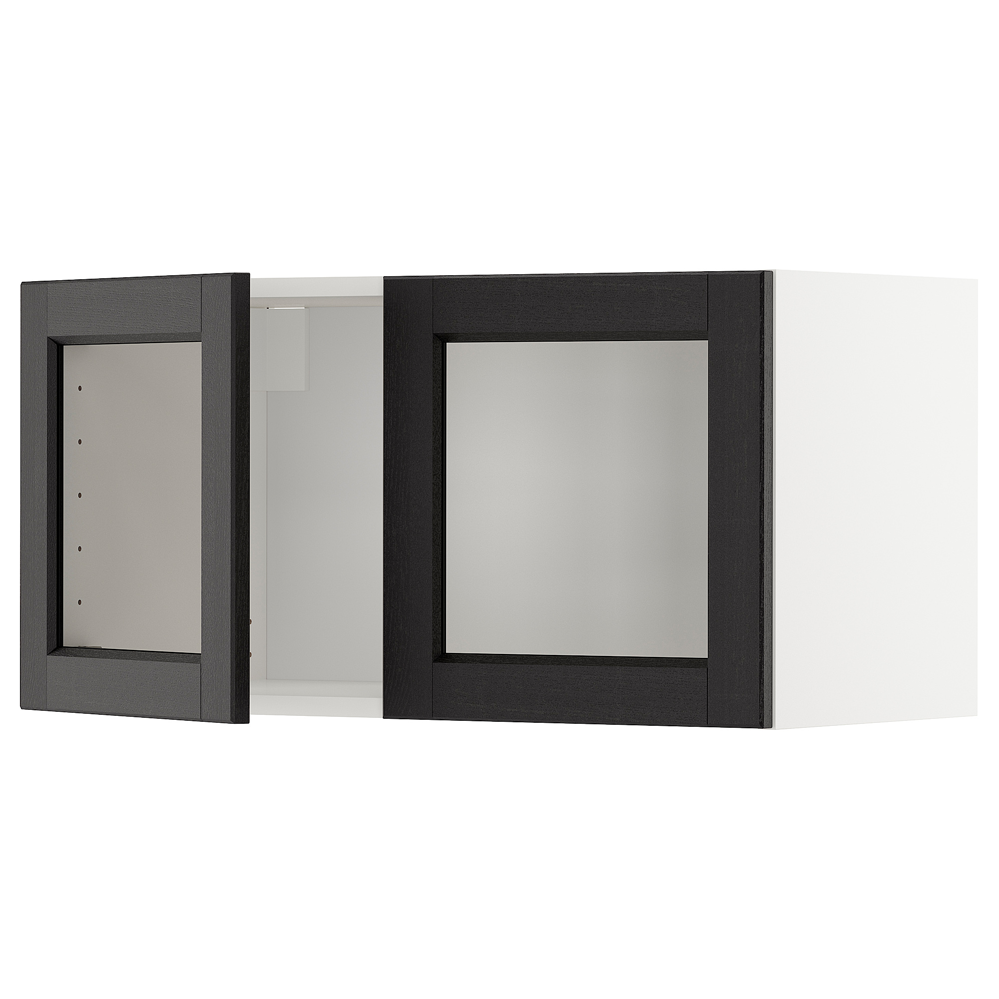 METOD wall cabinet with 2 glass doors