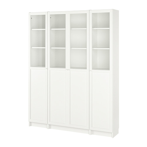 BILLY/OXBERG bookcase comb w panel/glass doors