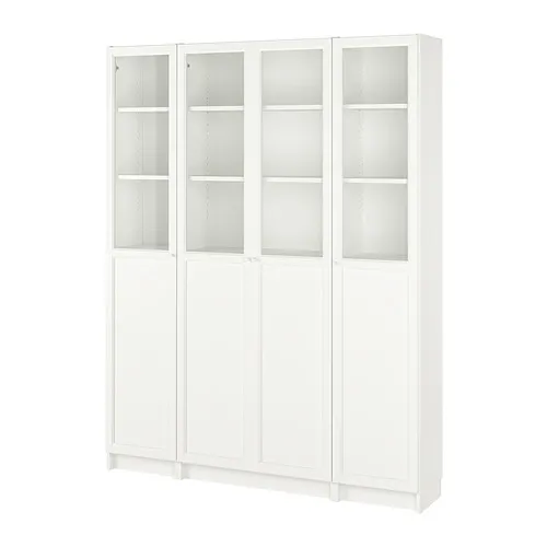 BILLY/OXBERG - bookcase comb w panel/glass doors, white, 160x202 cm | IKEA Taiwan Online - PE866393_S4