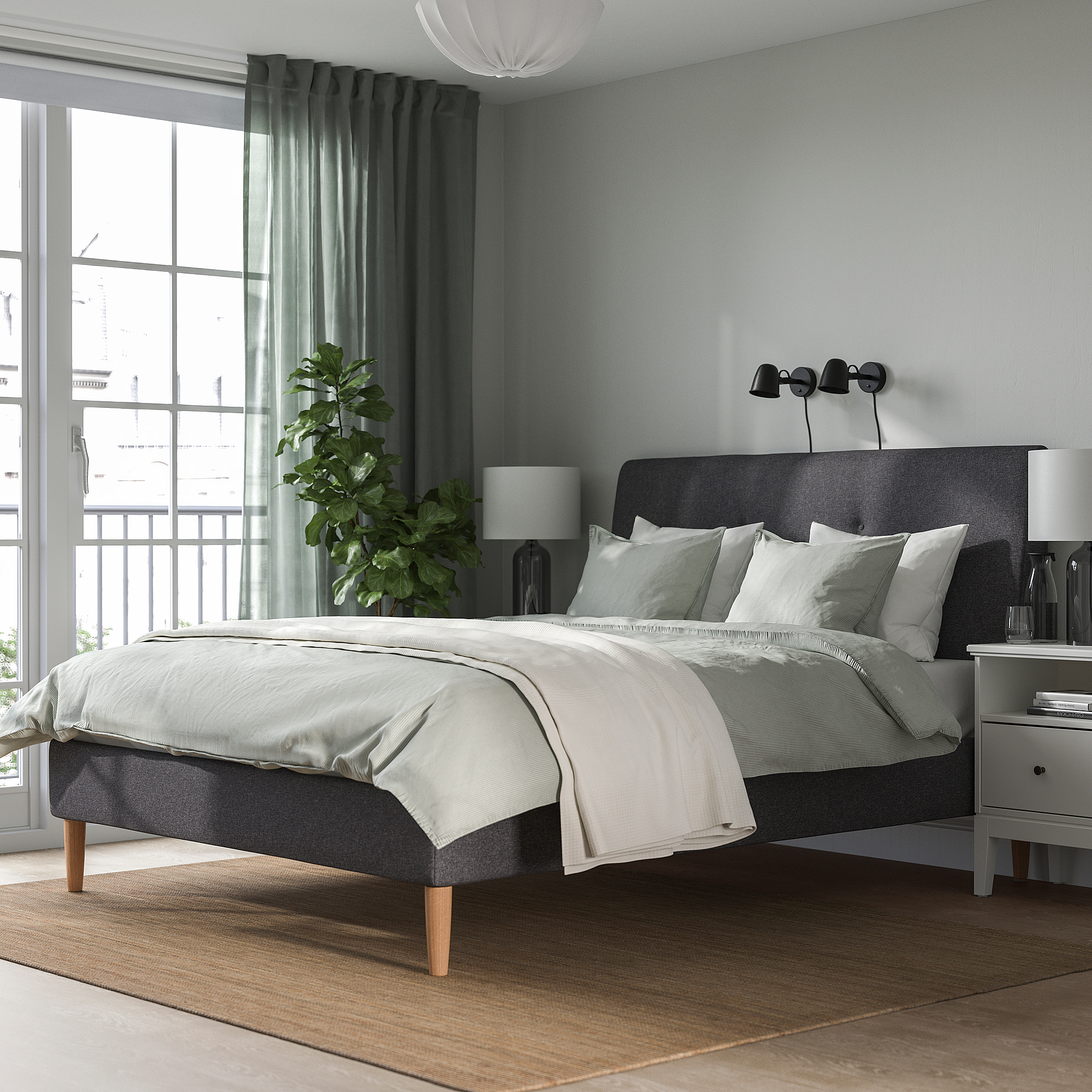 IDANÄS upholstered bed frame