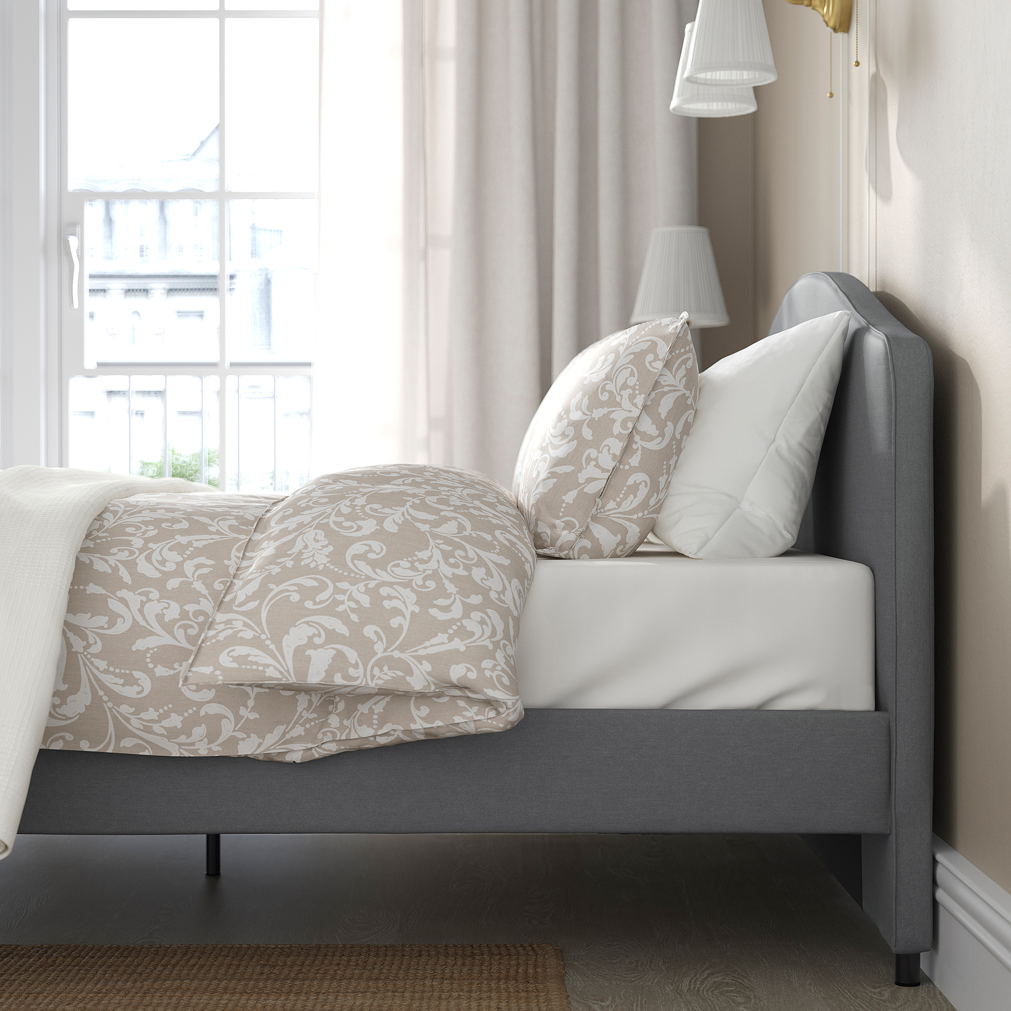HAUGA upholstered bed frame