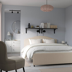 HAUGA - upholstered bed frame, Vissle grey | IKEA Taiwan Online - PE764315_S3