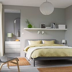 SLATTUM - 雙人軟墊式床框, 黑色, 附床底板條底座 | IKEA 線上購物 - PE753364_S3