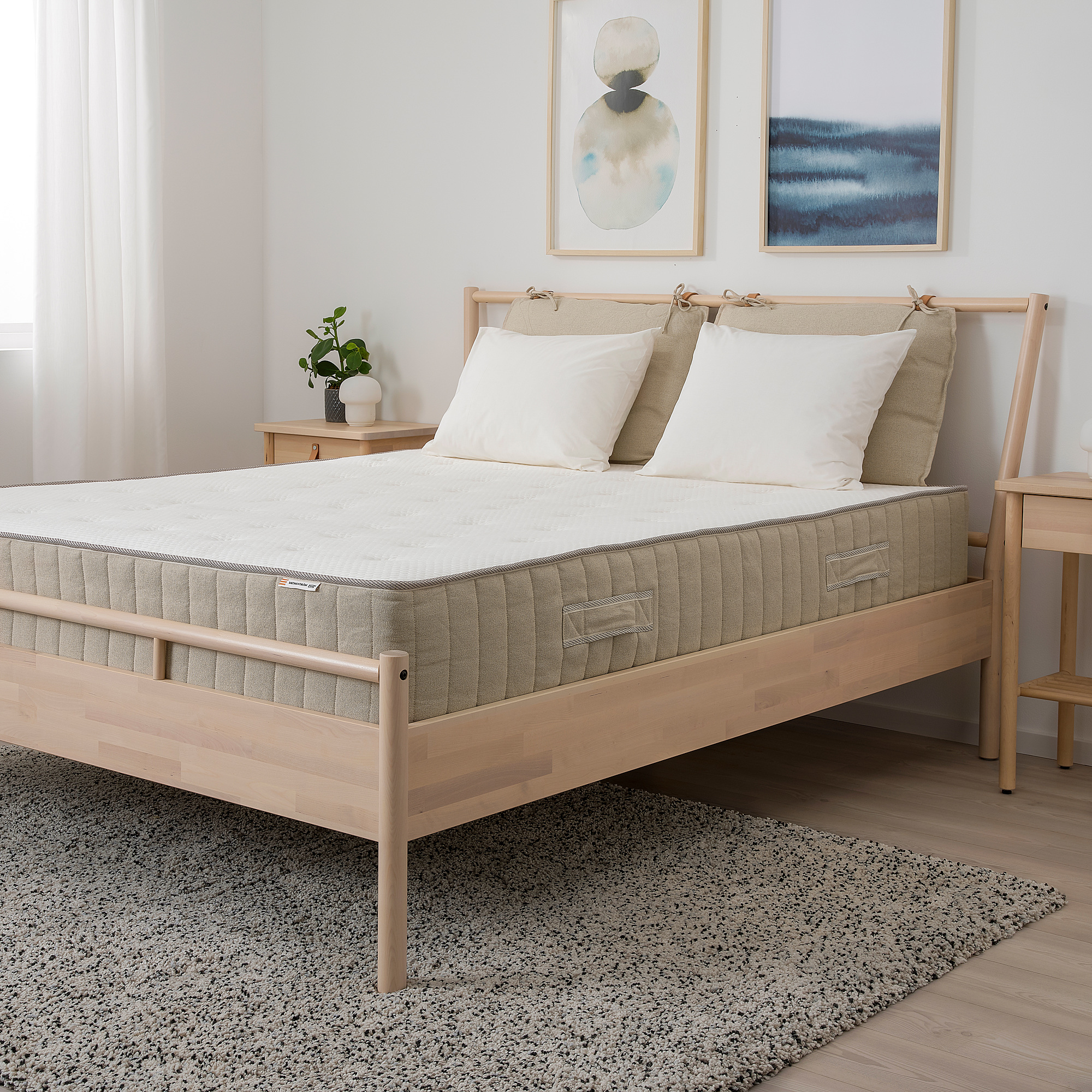 Vatnestrom 雙人加大獨立筒彈簧床墊 高硬度 自然色 Ikea 線上購物