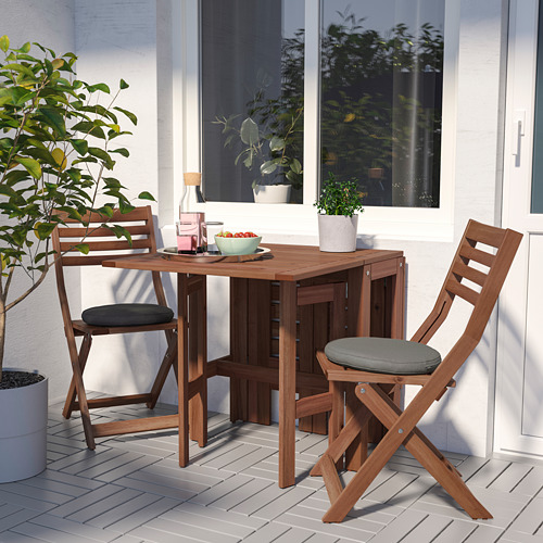 ÄPPLARÖ - gateleg table, outdoor, brown stained | IKEA Taiwan Online - PE768150_S4