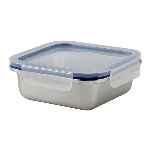 IKEA 365+ - food container with lid, square stainless steel/plastic, 600 ml | IKEA Taiwan Online - PE937431_S4