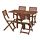 ÄPPLARÖ - table+4 folding chairs, outdoor, brown stained/Kuddarna beige | IKEA Taiwan Online - PE768169_S1