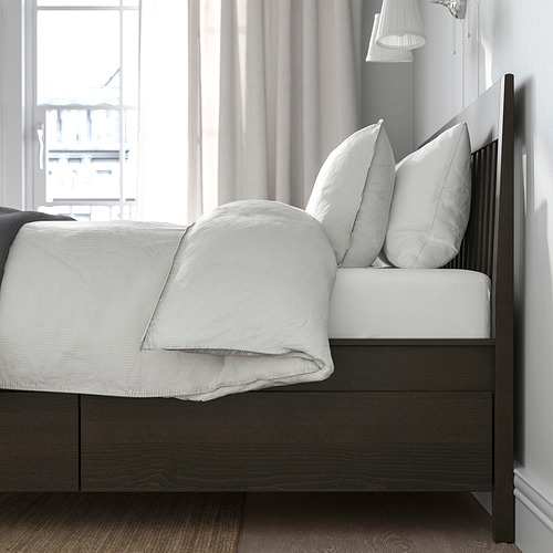 IDANÄS bed frame with storage