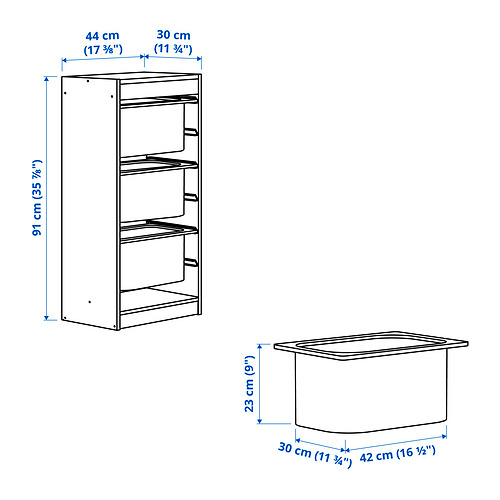 TROFAST storage combination with boxes