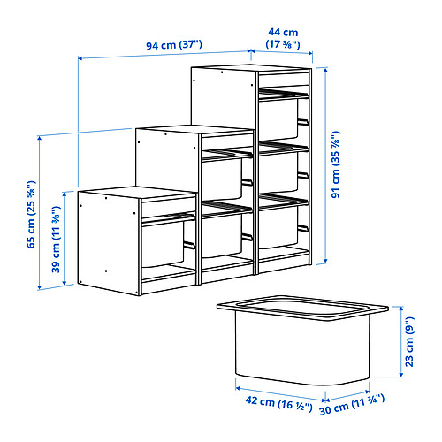 TROFAST storage combination with boxes