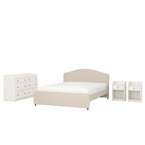 HAUGA - bedroom furniture, set of 4, Lofallet beige/white | IKEA Taiwan Online - PE866472_S4