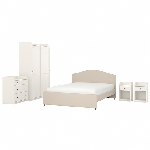 HAUGA - bedroom furniture, set of 5, Lofallet beige/white | IKEA Taiwan Online - PE866461_S4