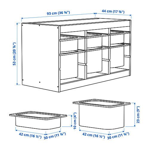 TROFAST storage combination with boxes