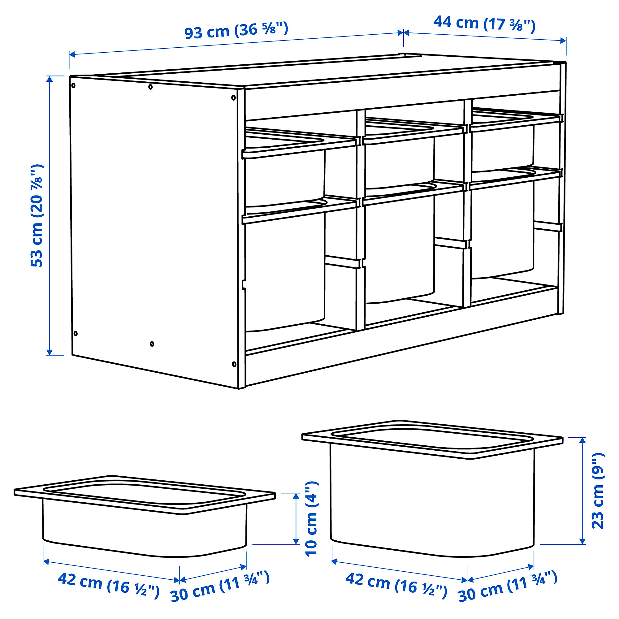 TROFAST storage combination with boxes