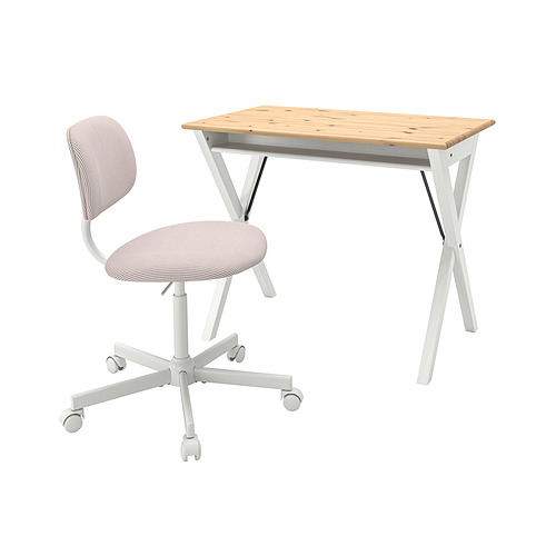 BOLLPOJKE/BLECKBERGET 書桌及椅子