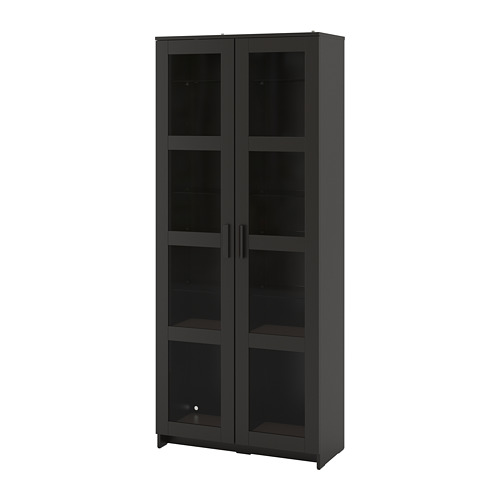 BRIMNES - 玻璃門櫃, 黑色, 80x190 公分 | IKEA 線上購物 - PE681617_S4